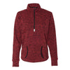 J. America Women's Red Fleck/Black Cosmic Fleece Quarter-Zip Pullover