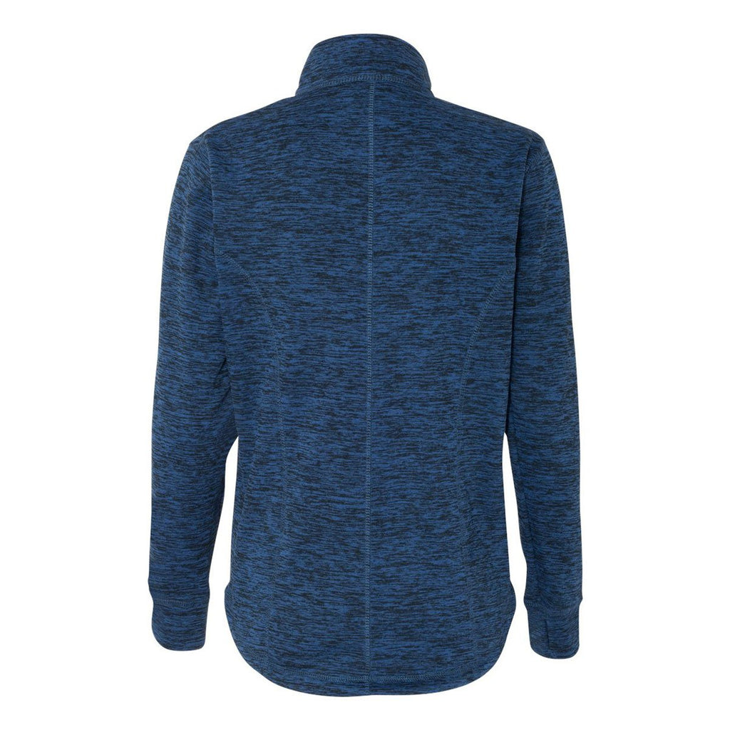 J. America Women's Royal Fleck/Black Cosmic Fleece Quarter-Zip Pullover