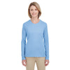 UltraClub Women's Columbia Blue Cool & Dry Performance Long-Sleeve Top