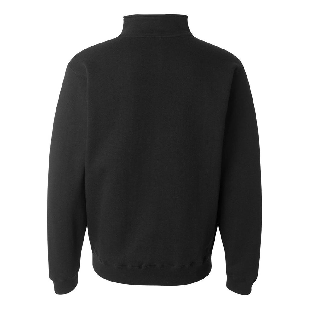 J. America Men's Black Heavyweight Quarter-Zip Fleece Sweatshirt