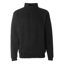 J. America Men's Black Heavyweight Quarter-Zip Fleece Sweatshirt