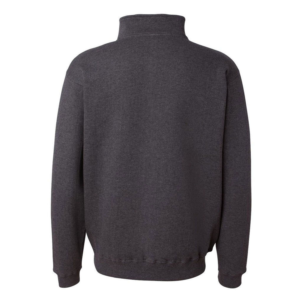 J. America Men's Charcoal Heather Heavyweight Quarter-Zip Fleece Sweatshirt
