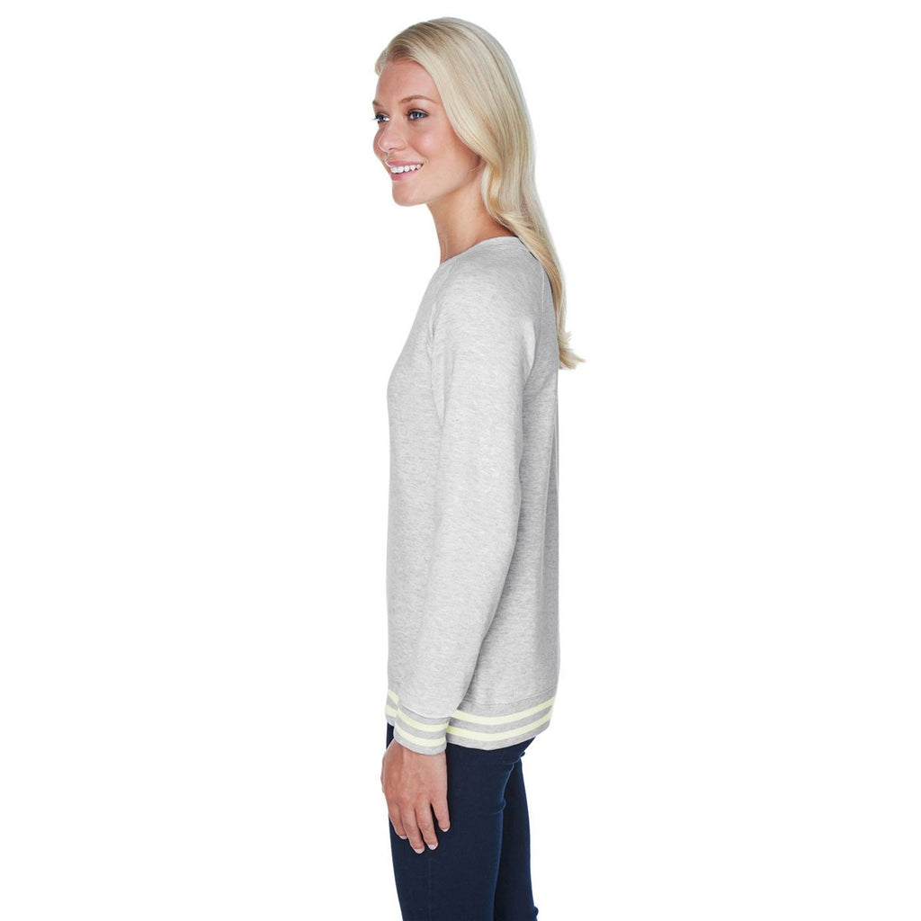 J. America Women's Ash Relay Crewneck Sweatshirt
