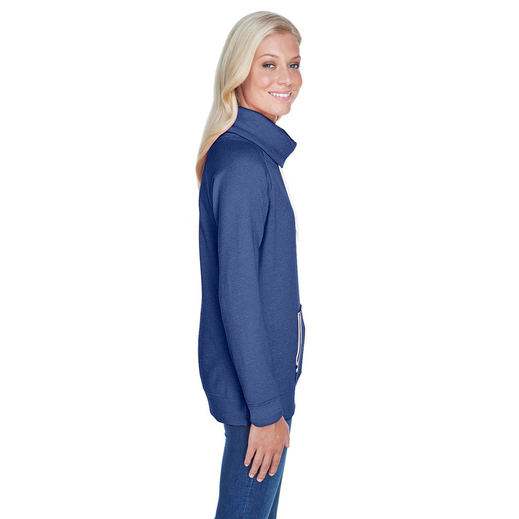 J. America Women's Navy Relay Cowlneck Sweatshirt