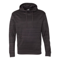 J. America Men's Granite Odyssey Striped Performance Fleece Hooded Pullover Sweatshirt