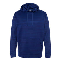 J. America Men's Navy Odyssey Striped Performance Fleece Hooded Pullover Sweatshirt
