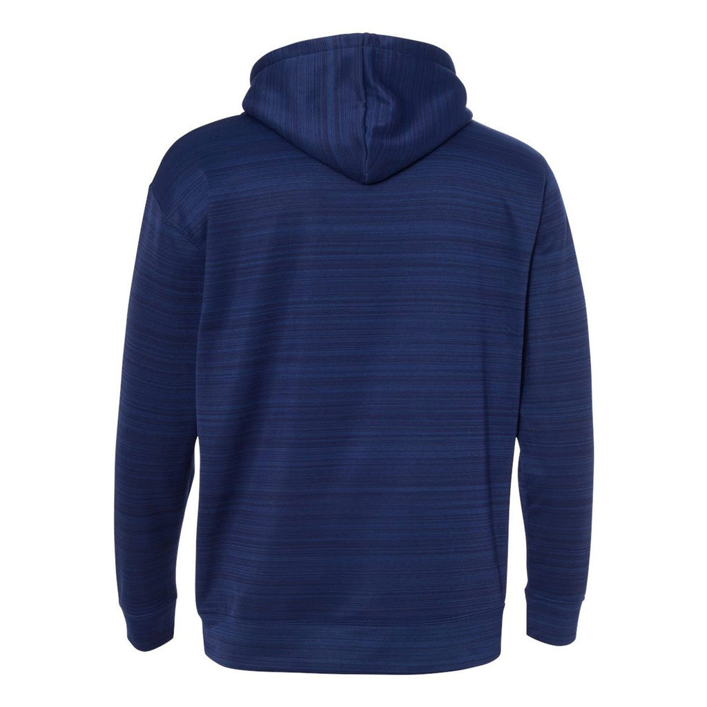 J. America Men's Sapphire Odyssey Striped Performance Fleece Hooded Pullover Sweatshirt