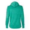 J. America Women's Dynasty Green Stripe Odyssey Striped Performance Fleece Lapover Hooded Sweatshirt