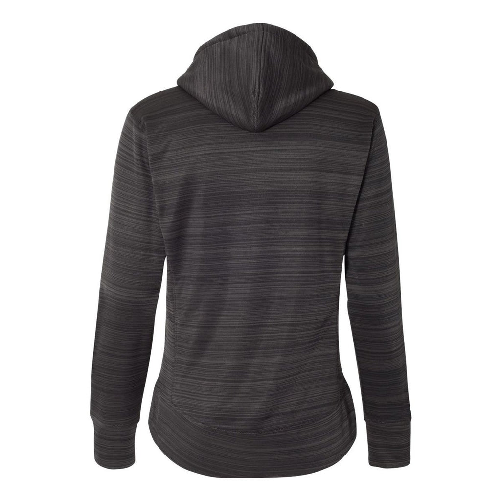 J. America Women's Granite Odyssey Striped Performance Fleece Lapover Hooded Sweatshirt