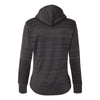 J. America Women's Granite Odyssey Striped Performance Fleece Lapover Hooded Sweatshirt