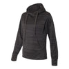 J. America Women's Granite Odyssey Striped Performance Fleece Lapover Hooded Sweatshirt