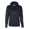 J. America Women's Navy Odyssey Striped Performance Fleece Lapover Hooded Sweatshirt