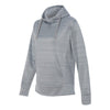 J. America Women's Quarry Odyssey Striped Performance Fleece Lapover Hooded Sweatshirt