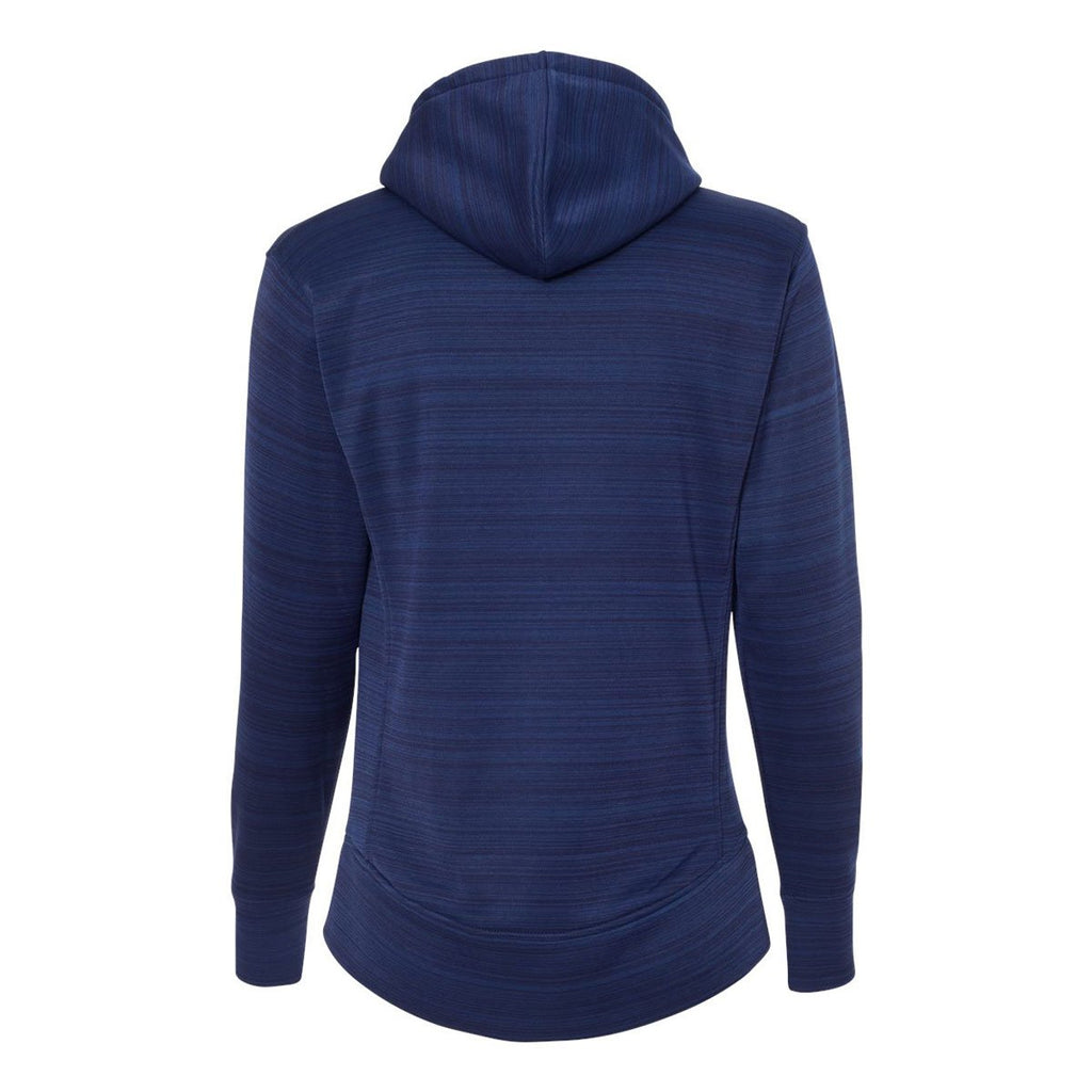 J. America Women's Sapphire Odyssey Striped Performance Fleece Lapover Hooded Sweatshirt
