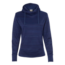J. America Women's Sapphire Odyssey Striped Performance Fleece Lapover Hooded Sweatshirt
