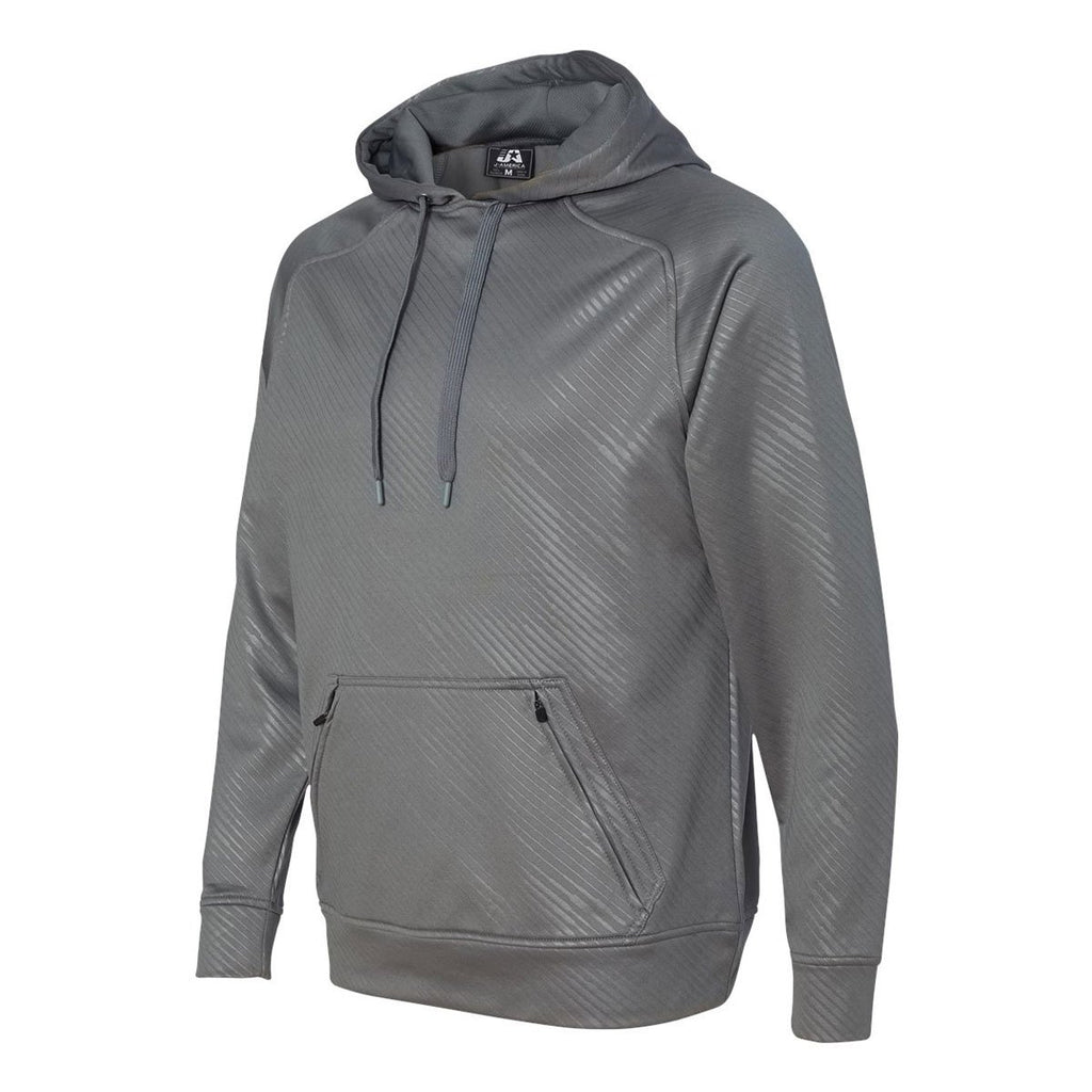 J. America Men's Graphite Volt Polyester Hooded Pullover Sweatshirt