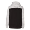 J. America Men's Black/White Melange Fleece Colorblocked Hooded Pullover