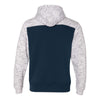 J. America Men's Navy/White Melange Fleece Colorblocked Hooded Pullover