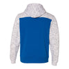 J. America Men's Royal/White Melange Fleece Colorblocked Hooded Pullover