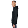 J. America Men's Black Melange Fleece Hooded Pullover Sweatshirt