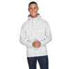 J. America Men's White Melange Fleece Hooded Pullover Sweatshirt