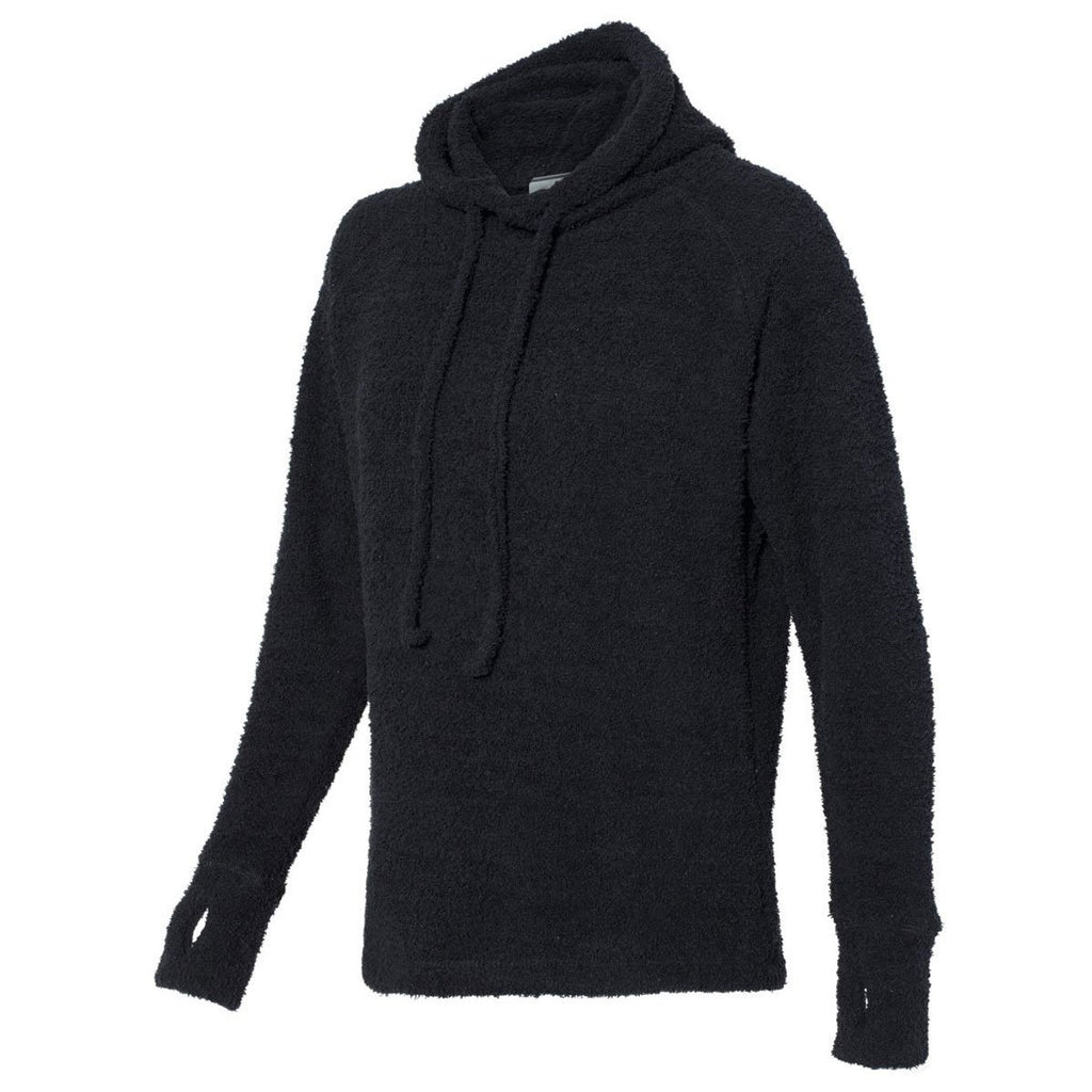 J. America Women's Black Teddy Fleece Pullover with Scuba Hood