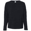 J. America Women's Black Teddy Fleece Crewneck Pullover