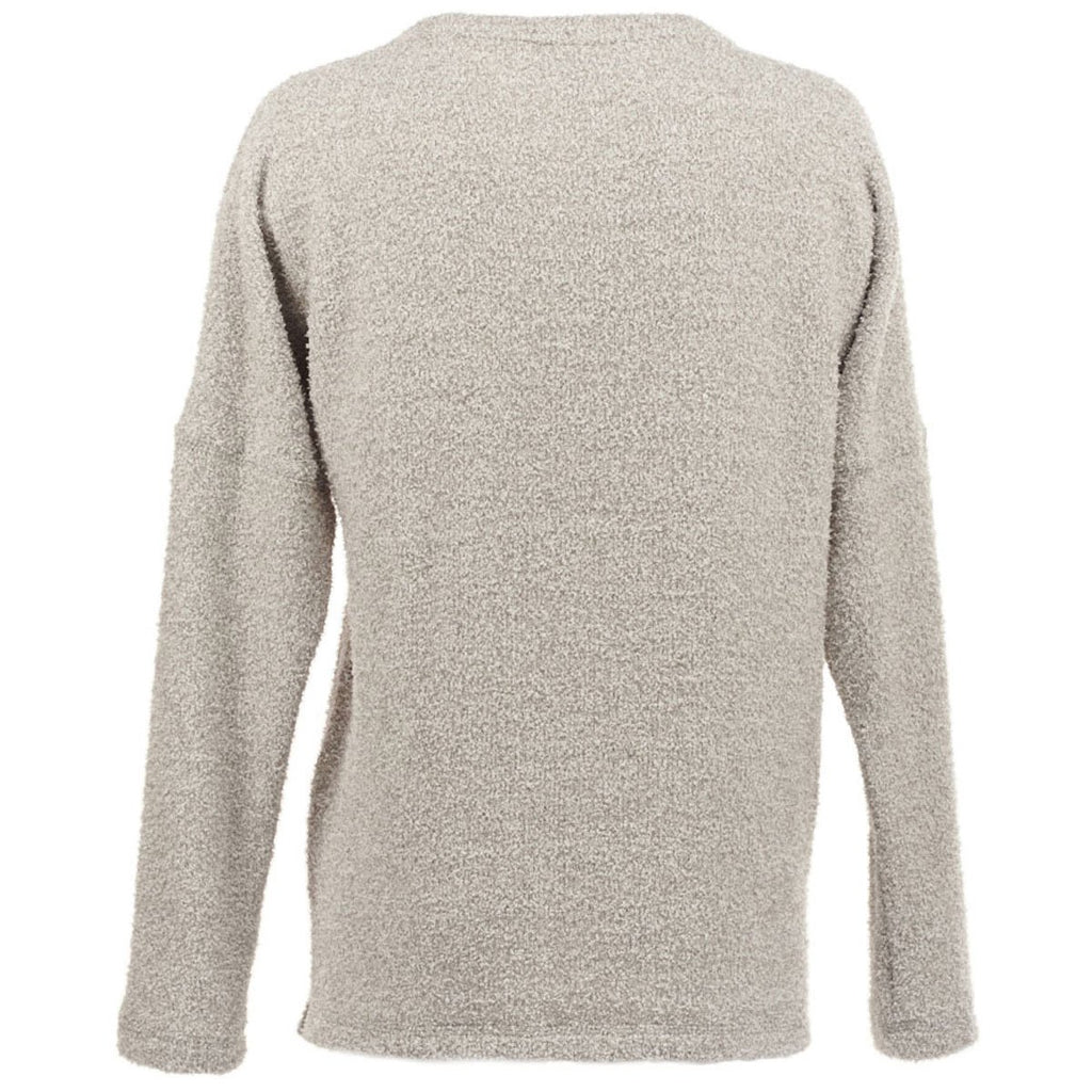 J. America Women's Smoke Heather Teddy Fleece Crewneck Pullover