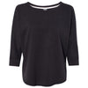 J. America Women's Black Lounge Fleece Dolman Crewneck Sweatshirt
