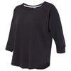 J. America Women's Black Lounge Fleece Dolman Crewneck Sweatshirt