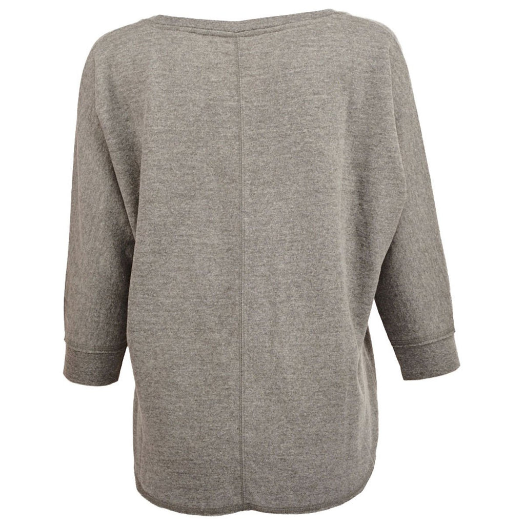 J. America Women's Smoke Heather Lounge Fleece Dolman Crewneck Sweatshirt