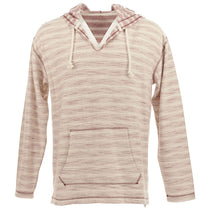 J. America Men's Natural/Brick Red Baja Terry Hooded Pullover