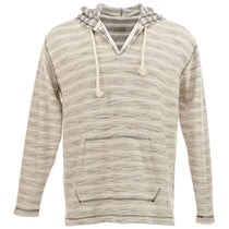 J. America Men's Natural/Charcoal Baja Terry Hooded Pullover