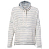 J. America Women's Natural/Mist Blue Baja French Terry Cowlneck Pullover