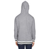 J. America Men's Pepper/Black Peppered Fleece Lapover Hooded Pullover