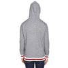 J. America Men's Pepper/Red Peppered Fleece Lapover Hooded Pullover