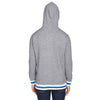 J. America Men's Pepper/Royal Peppered Fleece Lapover Hooded Pullover