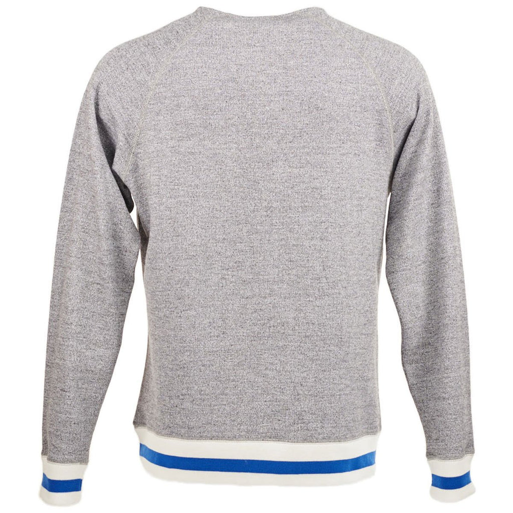 J. America Men's Pepper/Royal Peppered Fleece Crewneck Sweatshirt