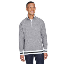 J. America Men's Pepper/Black Peppered Fleece 1/4 Zip Pullover