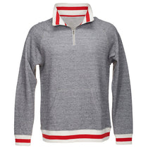 J. America Men's Pepper/Red Peppered Fleece 1/4 Zip Pullover