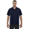 North End Men's Classic Navy Fuse Colorblock Twill Shirt