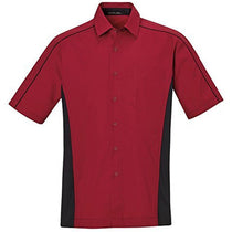 North End Men's Classic Red Fuse Colorblock Twill Shirt
