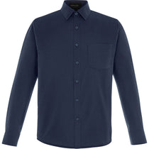 North End Men's Classic Navy Paramount Twill Checkered Shirt