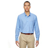 North End Men's Light Blue Align Dobby Vertical Striped Shirt