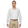North End Men's White Align Dobby Vertical Striped Shirt