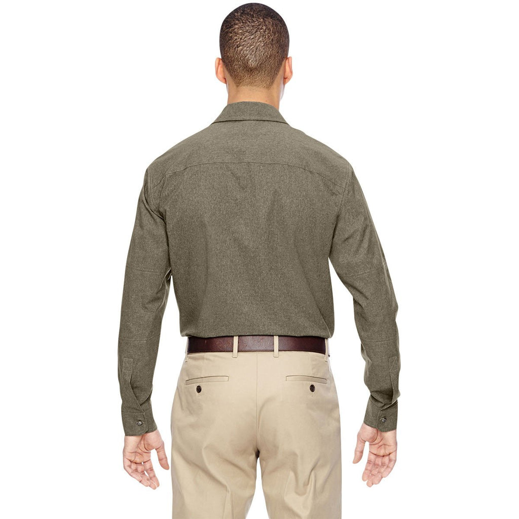 North End Men's Dark Oakmoss Excursion Utility Two-Tone Performance Shirt