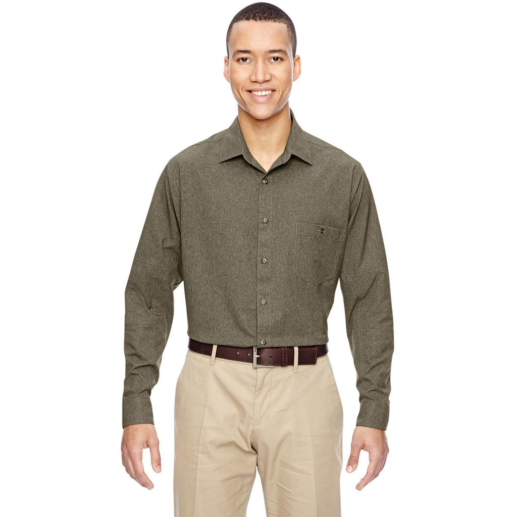 North End Men's Dark Oakmoss Excursion Utility Two-Tone Performance Shirt