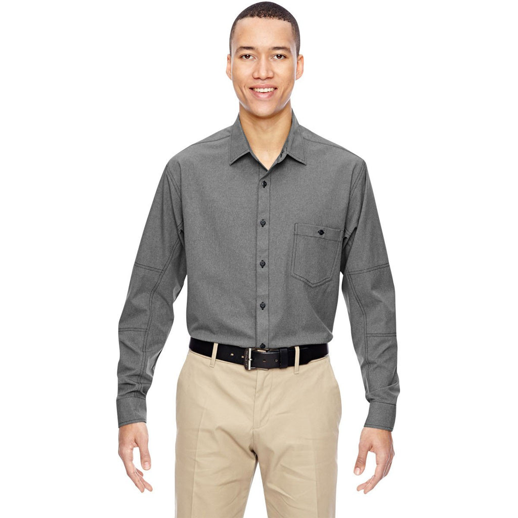 North End Men's Graphite Excursion Utility Two-Tone Performance Shirt