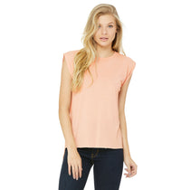 Bella + Canvas Women's Peach Flowy T-Shirt with Rolled Cuff