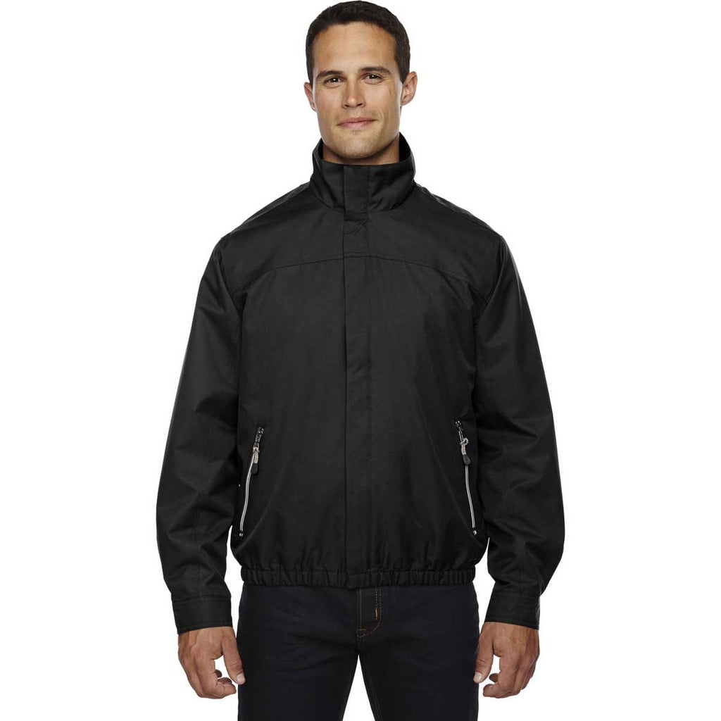 North End Men's Black Bomber Micro Twill Jacket